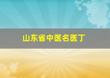 山东省中医名医丁