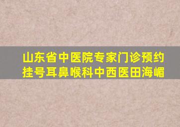 山东省中医院专家门诊预约挂号耳鼻喉科中西医田海嵋