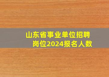 山东省事业单位招聘岗位2024报名人数