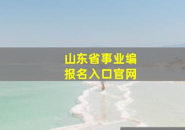 山东省事业编报名入口官网