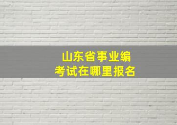 山东省事业编考试在哪里报名