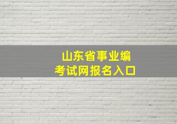 山东省事业编考试网报名入口