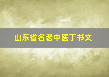 山东省名老中医丁书文