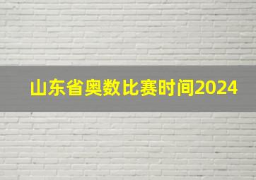 山东省奥数比赛时间2024