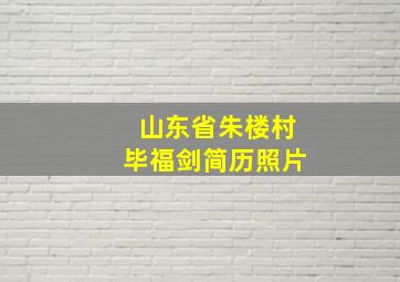 山东省朱楼村毕福剑简历照片