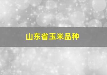 山东省玉米品种