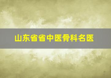 山东省省中医骨科名医