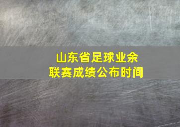 山东省足球业余联赛成绩公布时间