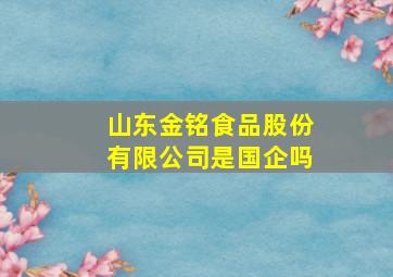 山东金铭食品股份有限公司是国企吗