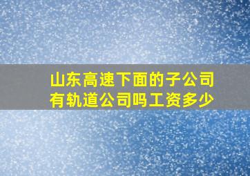 山东高速下面的子公司有轨道公司吗工资多少