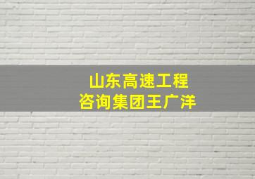 山东高速工程咨询集团王广洋