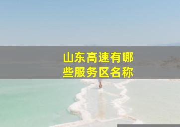 山东高速有哪些服务区名称