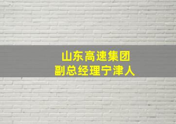 山东高速集团副总经理宁津人