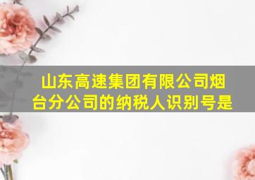 山东高速集团有限公司烟台分公司的纳税人识别号是