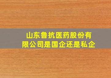 山东鲁抗医药股份有限公司是国企还是私企