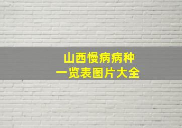 山西慢病病种一览表图片大全