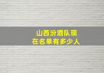 山西汾酒队现在名单有多少人