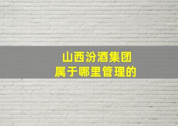 山西汾酒集团属于哪里管理的