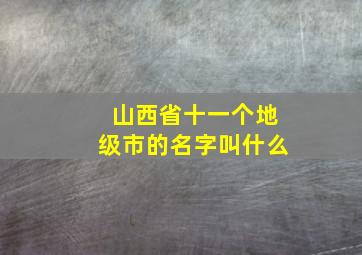 山西省十一个地级市的名字叫什么