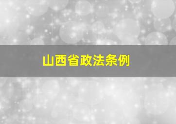 山西省政法条例