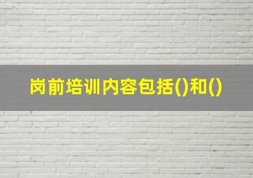 岗前培训内容包括()和()