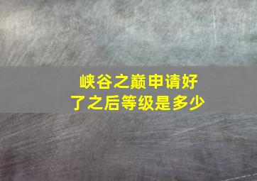 峡谷之巅申请好了之后等级是多少