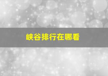 峡谷排行在哪看