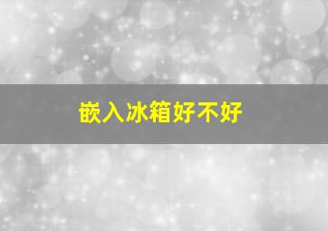 嵌入冰箱好不好