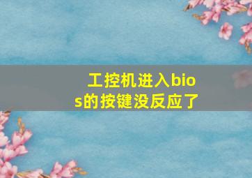 工控机进入bios的按键没反应了