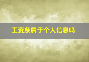 工资条属于个人信息吗