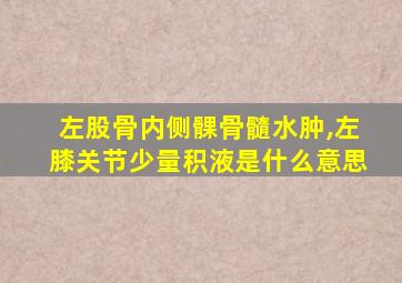 左股骨内侧髁骨髓水肿,左膝关节少量积液是什么意思