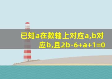 已知a在数轴上对应a,b对应b,且2b-6+a+1=0