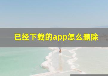 已经下载的app怎么删除