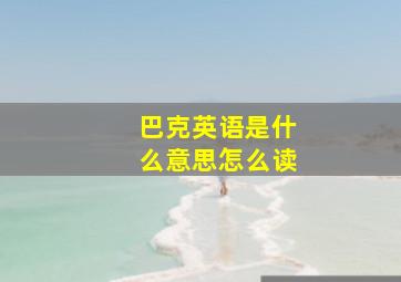 巴克英语是什么意思怎么读