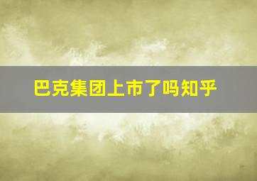 巴克集团上市了吗知乎