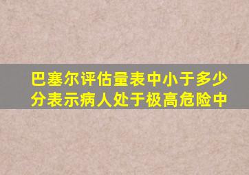 巴塞尔评估量表中小于多少分表示病人处于极高危险中