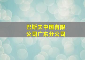 巴斯夫中国有限公司广东分公司