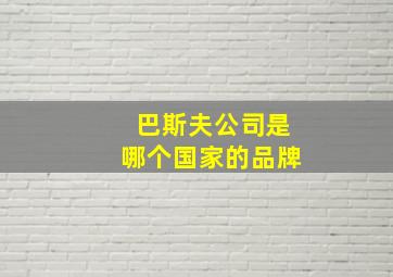 巴斯夫公司是哪个国家的品牌