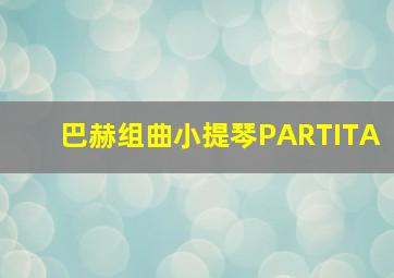 巴赫组曲小提琴PARTITA