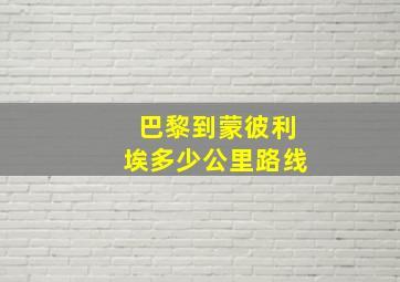 巴黎到蒙彼利埃多少公里路线