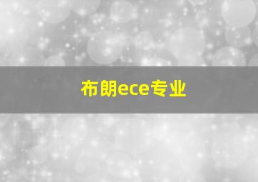 布朗ece专业