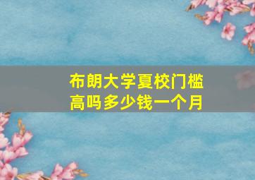 布朗大学夏校门槛高吗多少钱一个月