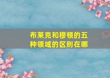 布莱克和穆顿的五种领域的区别在哪