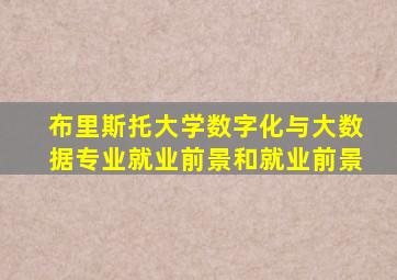 布里斯托大学数字化与大数据专业就业前景和就业前景