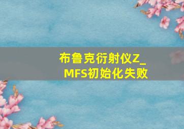 布鲁克衍射仪Z_MFS初始化失败