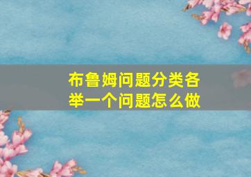 布鲁姆问题分类各举一个问题怎么做