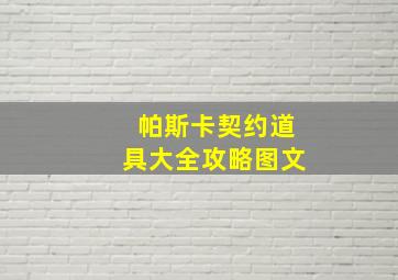 帕斯卡契约道具大全攻略图文