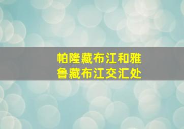 帕隆藏布江和雅鲁藏布江交汇处