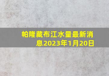 帕隆藏布江水量最新消息2023年1月20日