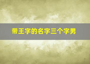 带王字的名字三个字男